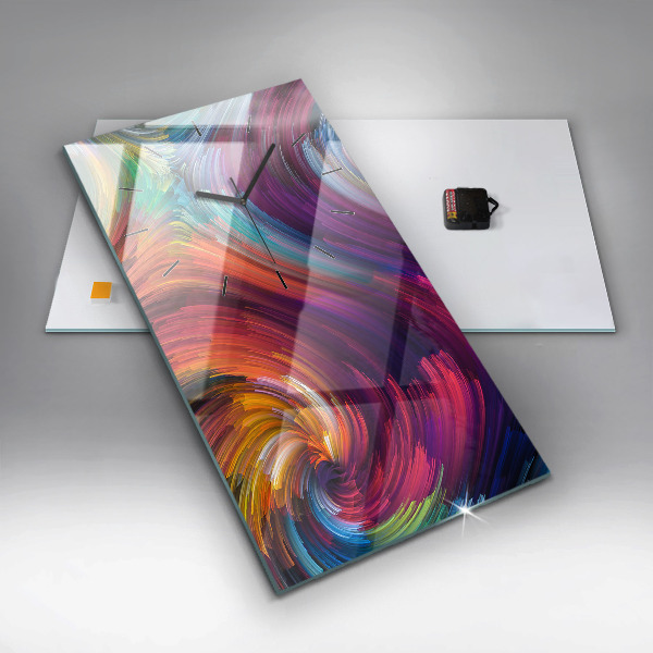 Ceas vertical de perete din sticlă Abstracția vânzării