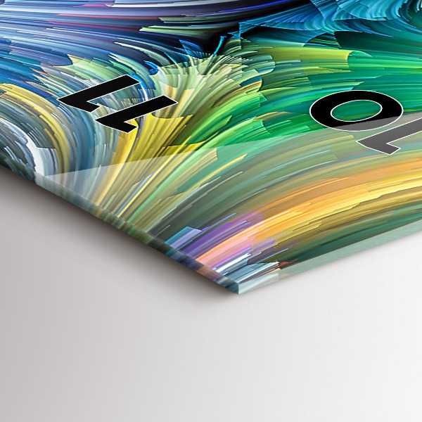 Ceas vertical de perete din sticlă Abstracția vânzării