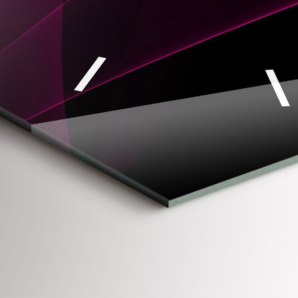 Ceas vertical de perete din sticlă Abstracție roz