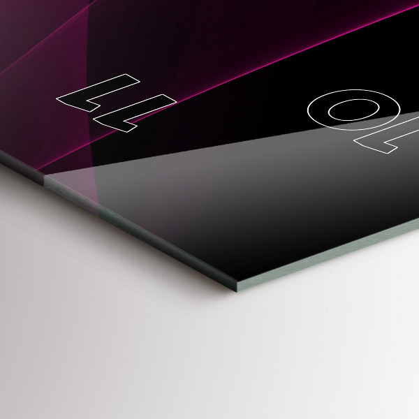 Ceas vertical de perete din sticlă Abstracție roz