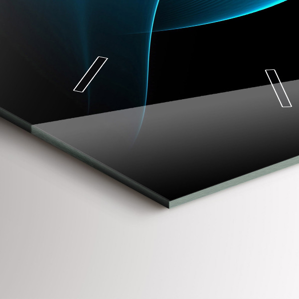 Ceas vertical de perete din sticlă Abstracția albastră