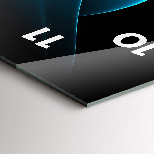 Ceas vertical de perete din sticlă Abstracția albastră