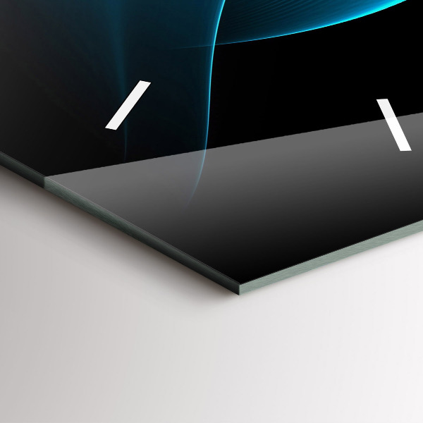 Ceas vertical de perete din sticlă Abstracția albastră