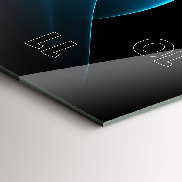 Ceas vertical de perete din sticlă Abstracția albastră