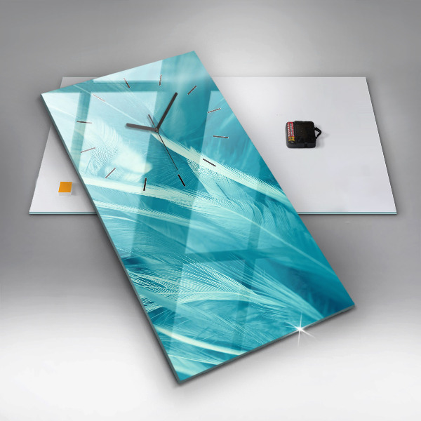 Ceas vertical de perete din sticlă Vintage verde și turcoaz