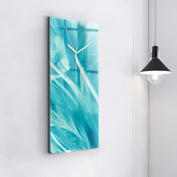 Ceas vertical de perete din sticlă Vintage verde și turcoaz