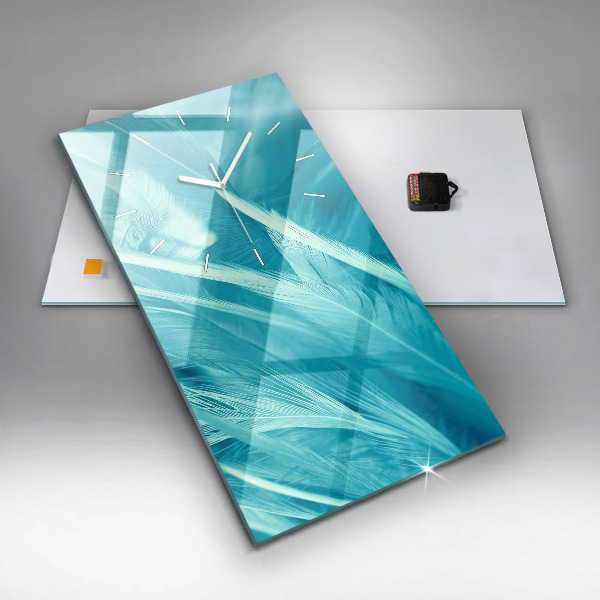 Ceas vertical de perete din sticlă Vintage verde și turcoaz