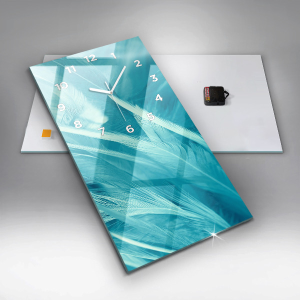 Ceas vertical de perete din sticlă Vintage verde și turcoaz