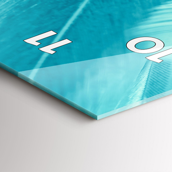 Ceas vertical de perete din sticlă Vintage verde și turcoaz