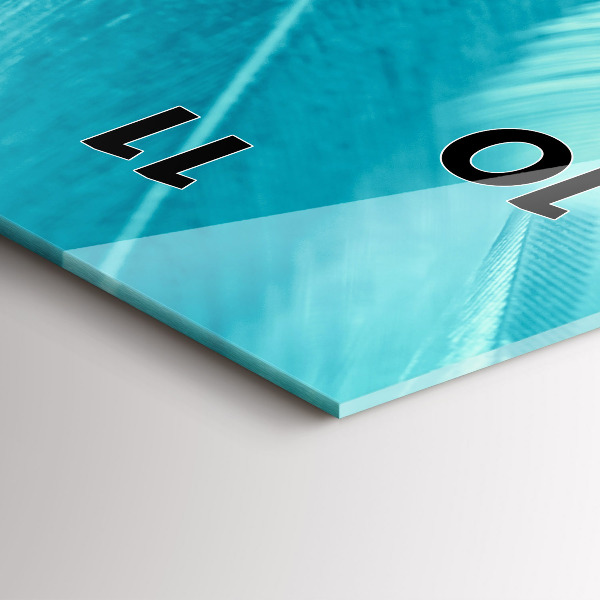 Ceas vertical de perete din sticlă Vintage verde și turcoaz