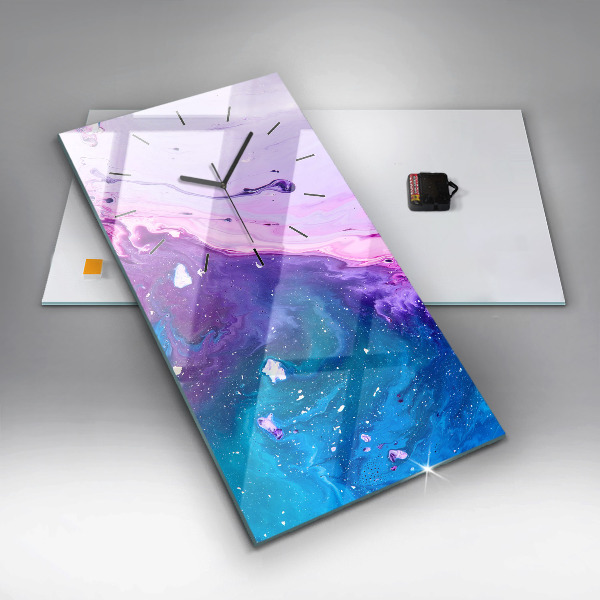 Ceas vertical de perete din sticlă Fundal colorat