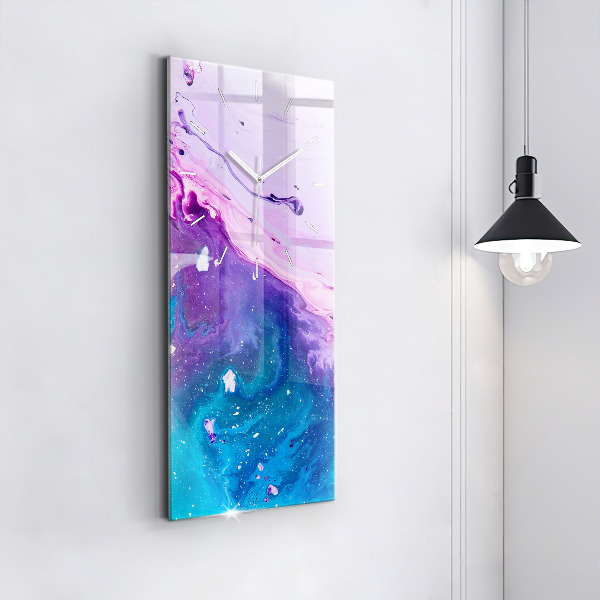 Ceas vertical de perete din sticlă Fundal colorat