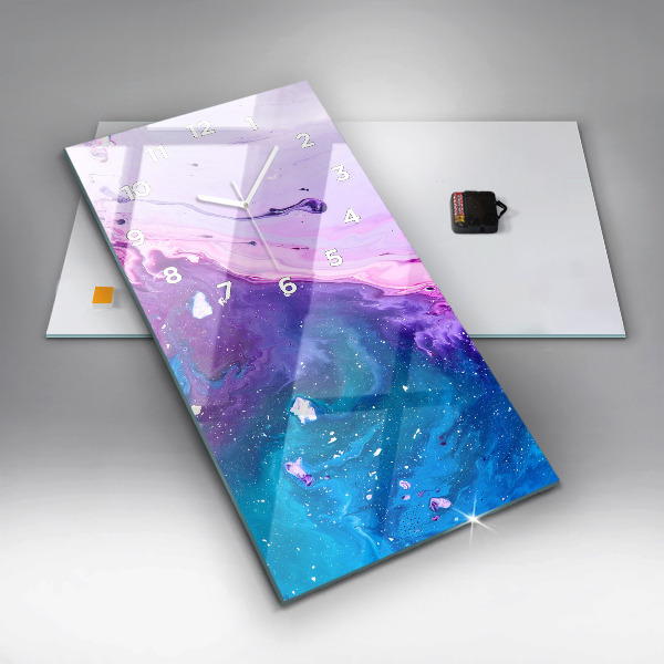 Ceas vertical de perete din sticlă Fundal colorat