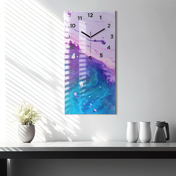 Ceas vertical de perete din sticlă Fundal colorat