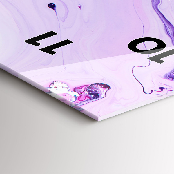 Ceas vertical de perete din sticlă Fundal colorat