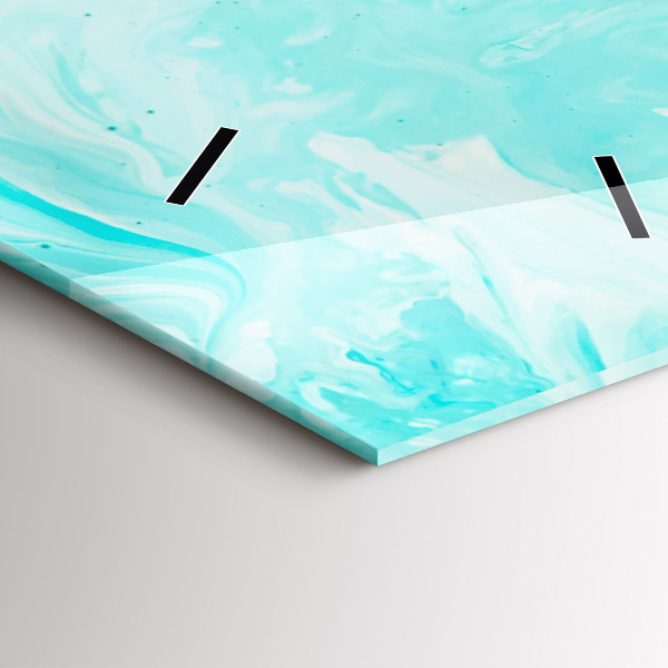 Ceas vertical de perete din sticlă Abstracția albastră