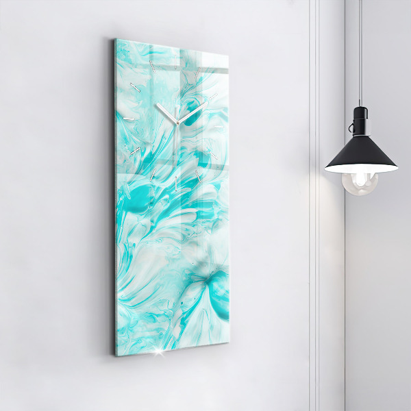 Ceas vertical de perete din sticlă Abstracția albastră
