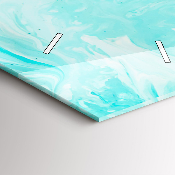 Ceas vertical de perete din sticlă Abstracția albastră