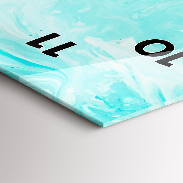 Ceas vertical de perete din sticlă Abstracția albastră