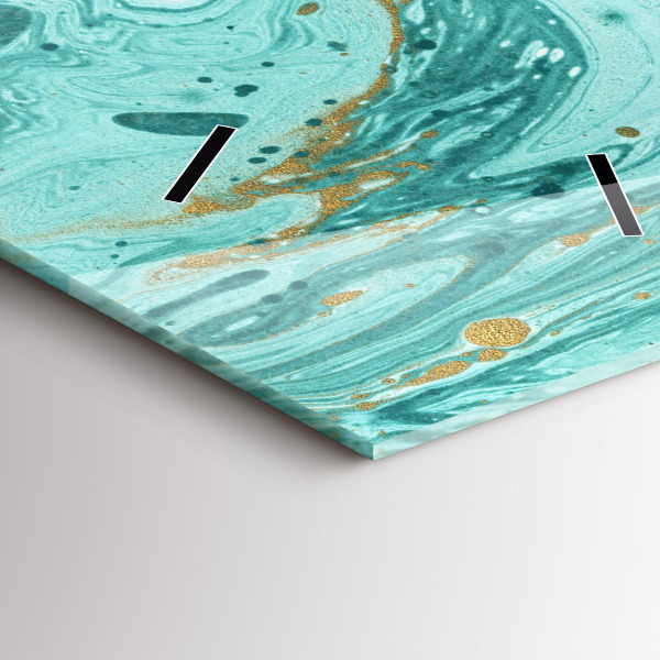 Ceas vertical de perete din sticlă Textura marmură