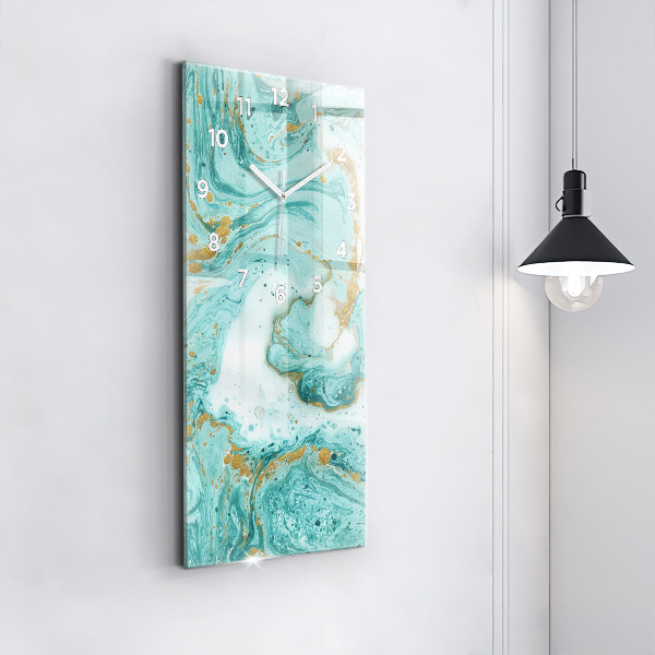 Ceas vertical de perete din sticlă Textura marmură