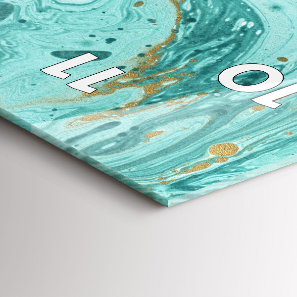 Ceas vertical de perete din sticlă Textura marmură