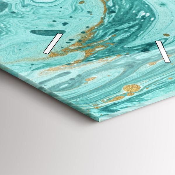 Ceas vertical de perete din sticlă Textura marmură