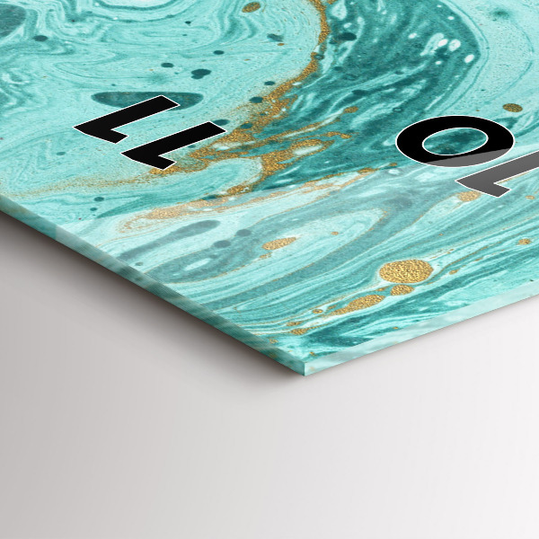 Ceas vertical de perete din sticlă Textura marmură