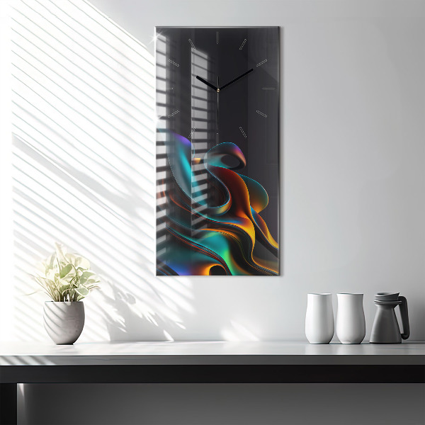 Ceas vertical de perete din sticlă Val futurist