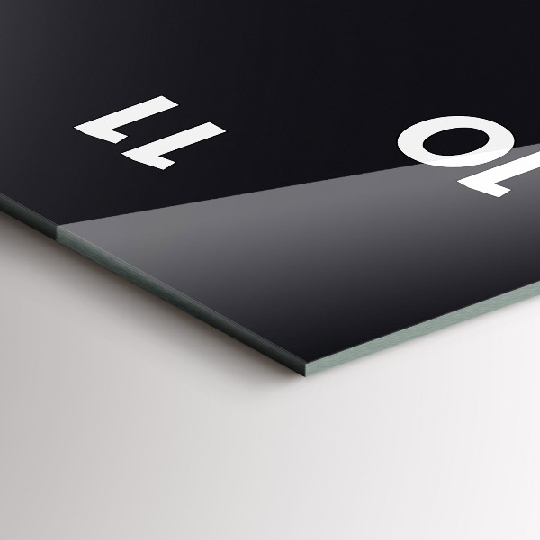 Ceas vertical de perete din sticlă Val futurist