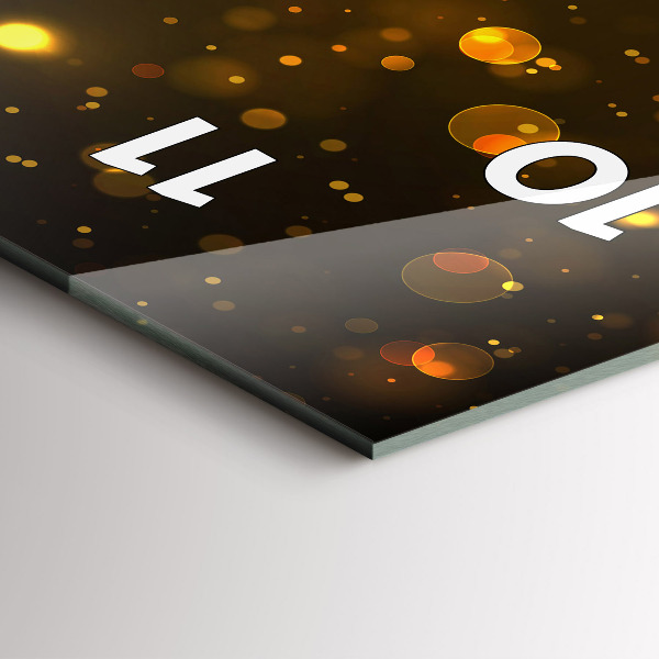 Ceas vertical de perete din sticlă Polen auriu