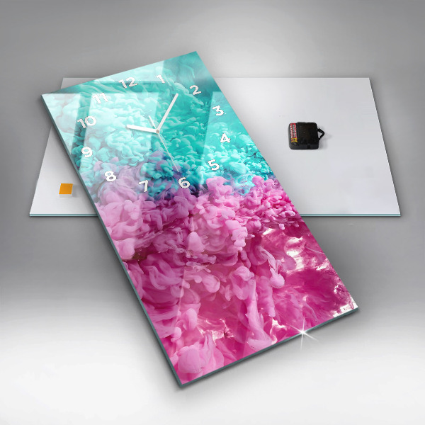 Ceas vertical de perete din sticlă Artă modernă – pete