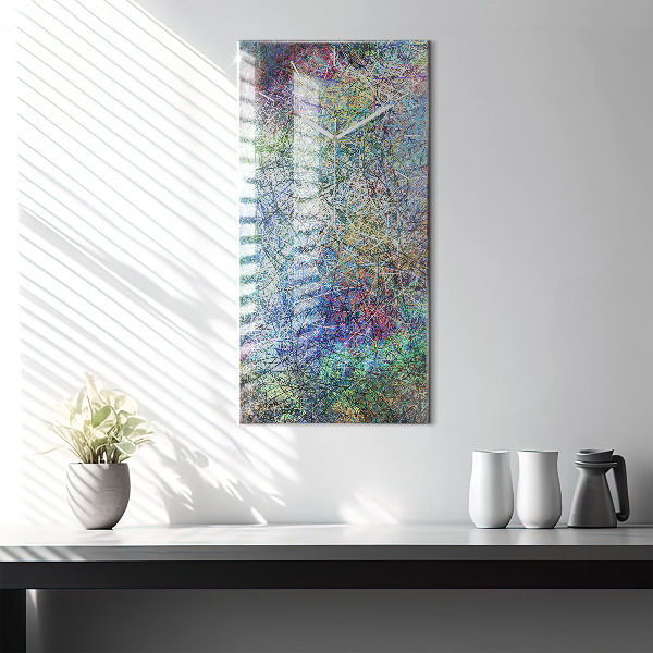 Ceas vertical de perete din sticlă Abstracția - Emoții