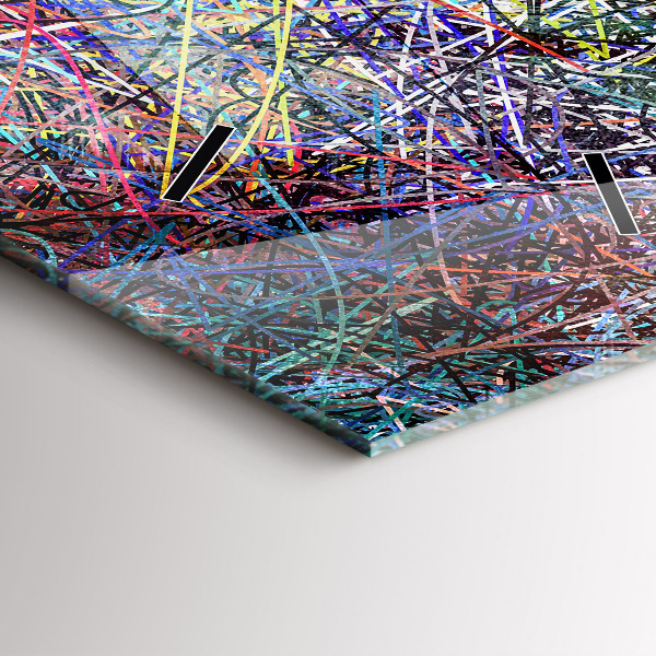 Ceas vertical de perete din sticlă Abstracția - Emoții