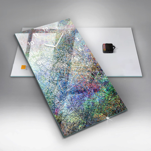 Ceas vertical de perete din sticlă Abstracția - Emoții
