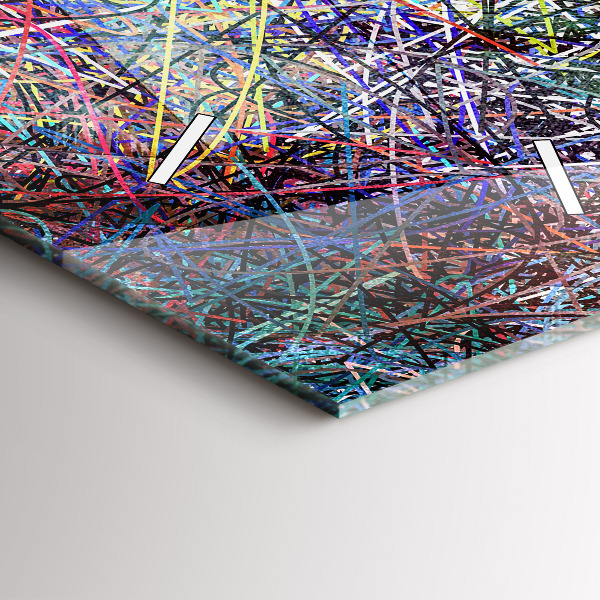 Ceas vertical de perete din sticlă Abstracția - Emoții