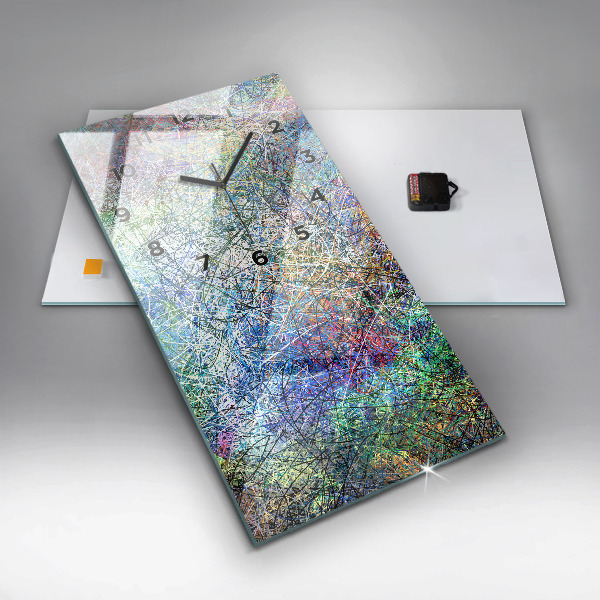 Ceas vertical de perete din sticlă Abstracția - Emoții