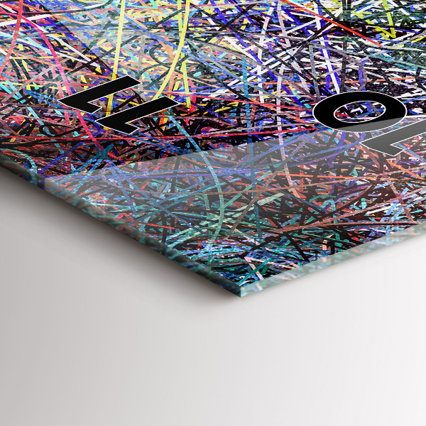 Ceas vertical de perete din sticlă Abstracția - Emoții