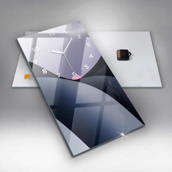 Ceas vertical de perete din sticlă Abstracția soarelui