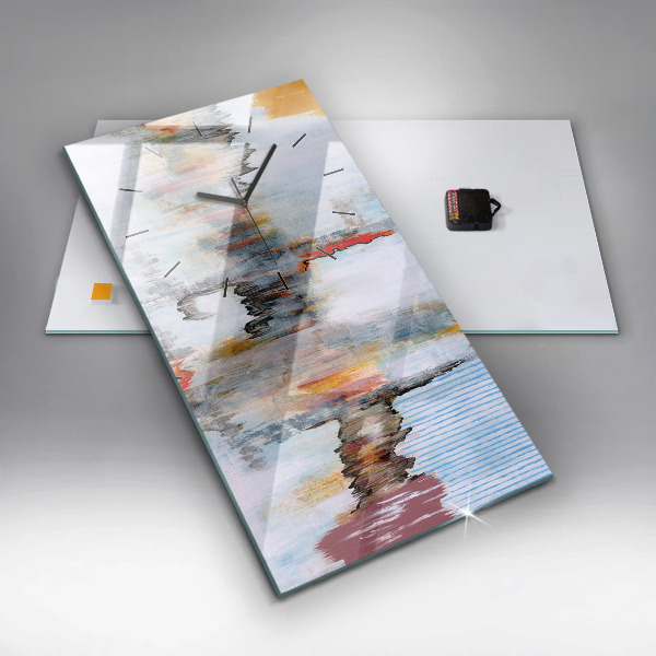 Ceas vertical de perete din sticlă Abstracția