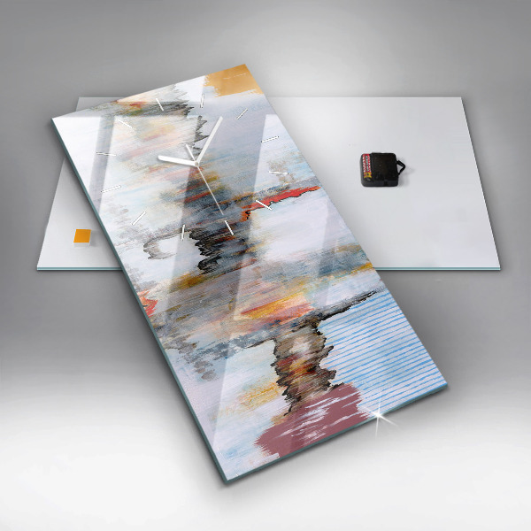 Ceas vertical de perete din sticlă Abstracția