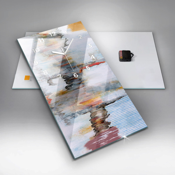 Ceas vertical de perete din sticlă Abstracția