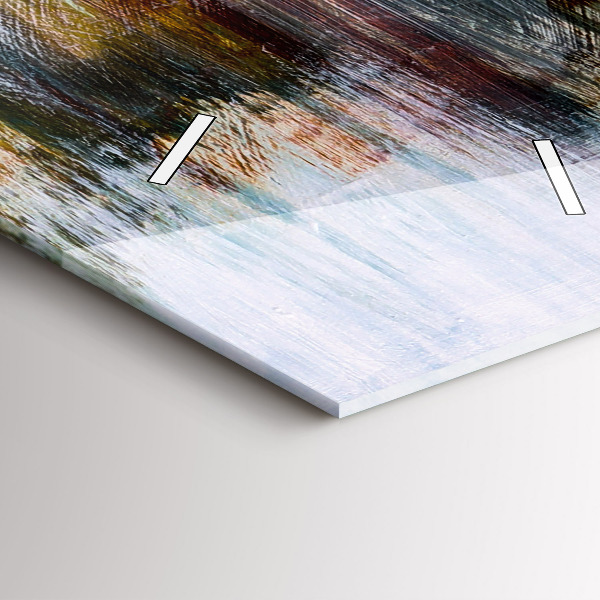 Ceas vertical de perete din sticlă Abstracția