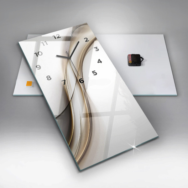 Ceas vertical de perete din sticlă Linii abstracte