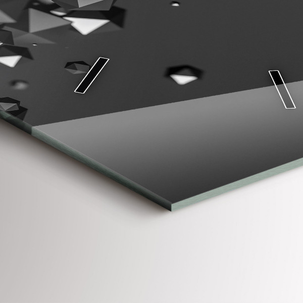 Ceas vertical de perete din sticlă Abstracția neagră