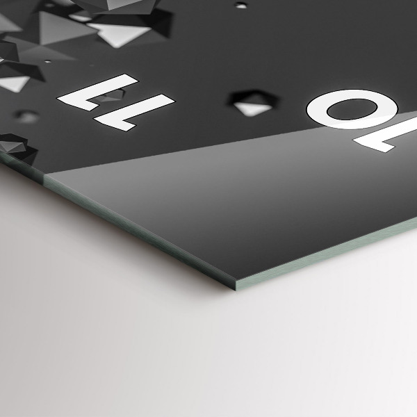 Ceas vertical de perete din sticlă Abstracția neagră