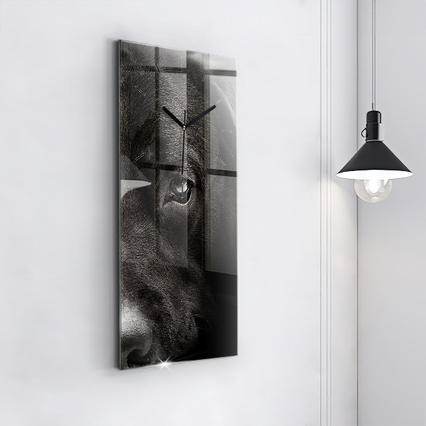 Ceas vertical de perete din sticlă Câine și pisică scoțian