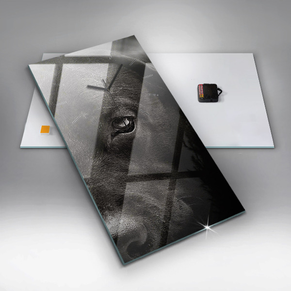 Ceas vertical de perete din sticlă Câine și pisică scoțian