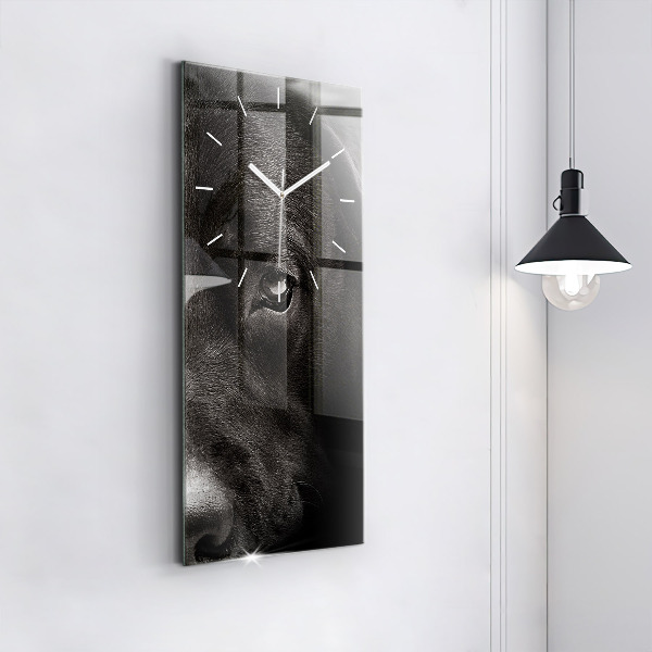 Ceas vertical de perete din sticlă Câine și pisică scoțian