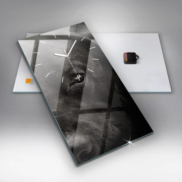 Ceas vertical de perete din sticlă Câine și pisică scoțian